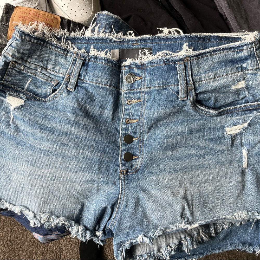 Kut from the Kloth Blue Distressed Jean Shorts